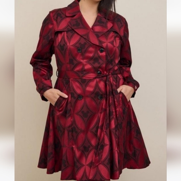 Disney Mickey Jacquard Swing Trench Coat From Torrid - Picture 2 of 11